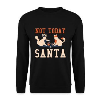 Pas les chats du Père Noël juif juif de Noël Hanoukka - Sweat-shirt Unisexe - noir - Devant - Alina (178cm) & Michal (187cm)