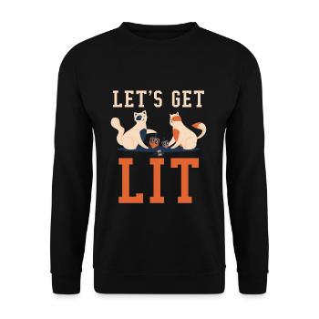 Obtenez des chats légers Noël juif Hanoukka - Sweat-shirt Unisexe - noir - Devant - Alina (178cm) & Michal (187cm)