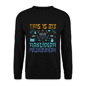 Le juif de Noël juif est mon modèle de Hanoukka - Sweat-shirt Unisexe - noir - Devant - Alina (178cm) & Michal (187cm)