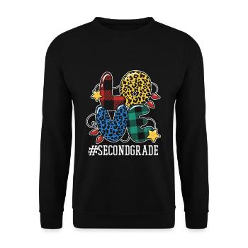Second Grade Teacher Student Love Christmas - Unisex Sweatshirt - black - Front - Alina (178cm) & Michal (187cm)