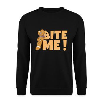 Bite Cookie December Santa Joke Funny Christmas - Unisex Sweatshirt - black - Front - Alina (178cm) & Michal (187cm)