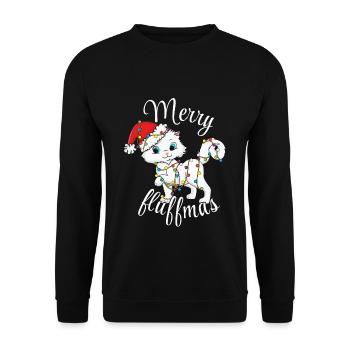 Santa Cat Lights December Meow Christmas - Unisex Sweatshirt - black - Front - Alina (178cm) & Michal (187cm)