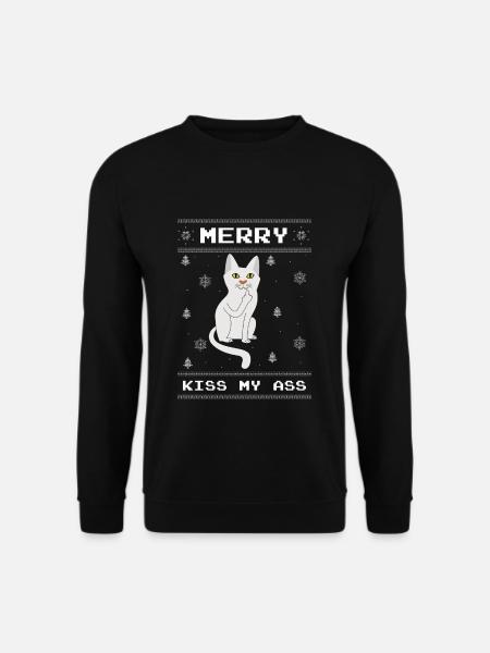 Kiss My Christmas December Cat Hates Christmas - Unisex Pullover - Schwarz
