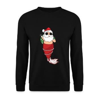 December Santa Mermaid Love Christmas - Unisex Sweatshirt - black - Front - Alina (178cm) & Michal (187cm)