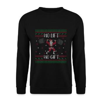 Santa Muscle Exercise Lift Noël moche - Sweat-shirt Unisexe - noir - Devant - Alina (178cm) & Michal (187cm)