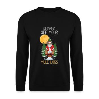 Décembre Caca Père Noël Blague Drôle Noël - Sweat-shirt Unisexe - noir - Devant - Alina (178cm) & Michal (187cm)