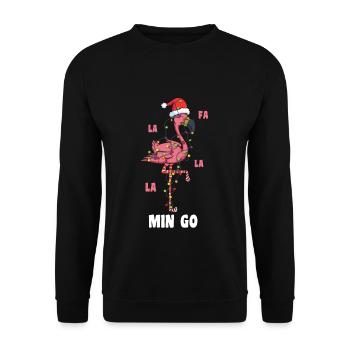 Fa La Flamingo Oiseau Père Noël Drôle Décembre Noël - Sweat-shirt Unisexe - noir - Devant - Alina (178cm) & Michal (187cm)