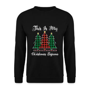 Christmas Elements December Plaid Christmas - Unisex Sweatshirt - black - Front - Alina (178cm) & Michal (187cm)