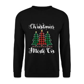 Christmas Element December Mode On Plaid Christmas - Unisex Sweatshirt - black - Front - Alina (178cm) & Michal (187cm)
