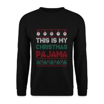 Père Noël moche Vacances de décembre Noël moche - Sweat-shirt Unisexe - noir - Devant - Alina (178cm) & Michal (187cm)