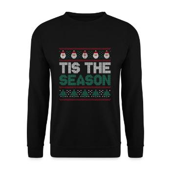 Santa Ugly Dezember Saison Hässliche Weihnachten - Unisex Pullover - Schwarz - Vorne - Alina (178cm) & Michal (187cm)