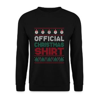 Santa Ugly Dezember Feiertag Hässlich Mein Weihnachten - Unisex Pullover - Schwarz - Vorne - Alina (178cm) & Michal (187cm)