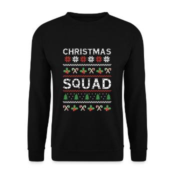 Snow Ugly Happy December Squad Ugly Christmas - Unisex Pullover - Schwarz - Vorne - Alina (178cm) & Michal (187cm)