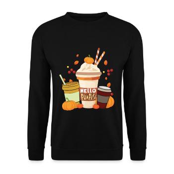 Spice Pumpkin Drink Thanksgiving Season Autumn - Unisex Sweatshirt - black - Front - Alina (178cm) & Michal (187cm)