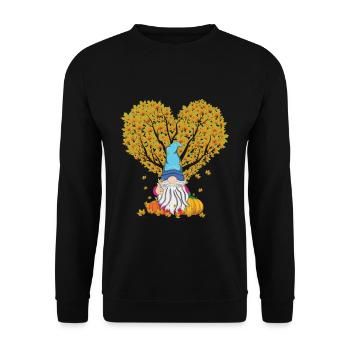 Pumpkin Love Gnome Fall Thanksgiving Season Autumn - Unisex Sweatshirt - black - Front - Alina (178cm) & Michal (187cm)