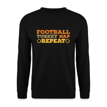 Rugby Turkey Nap Repeat Football Fan Thanksgiving - Unisex Sweatshirt - black - Front - Alina (178cm) & Michal (187cm)