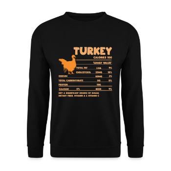 Funny Turkey Bird Nutrition Content Thanksgiving - Unisex Sweatshirt - black - Front - Alina (178cm) & Michal (187cm)