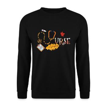 Nursing Registered Nurse Fall Autumn Thanksgiving - Unisex Sweatshirt - black - Front - Alina (178cm) & Michal (187cm)
