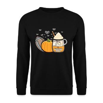 Rugby Pumpkin Love Fall Football Thanksgiving - Unisex Sweatshirt - black - Front - Alina (178cm) & Michal (187cm)