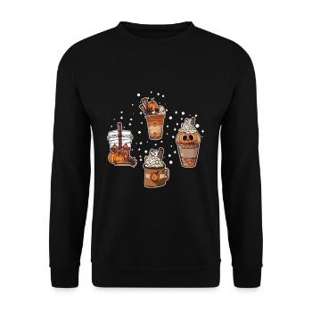 Spice Pumpkin Drink Thanksgiving Season Autumn - Unisex Sweatshirt - black - Front - Alina (178cm) & Michal (187cm)