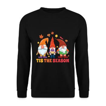 Seaon Of Gnomes Fall Thanksgiving Autumn - Unisex Sweatshirt - black - Front - Alina (178cm) & Michal (187cm)