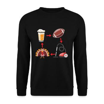 Rugby Beer Turkey Football Fan Thanksgiving - Unisex Sweatshirt - black - Front - Alina (178cm) & Michal (187cm)