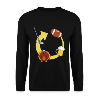 Rugby Beer Lover Turkey Football Fan Thanksgiving - Unisex Sweatshirt - black - Front - Alina (178cm) & Michal (187cm)