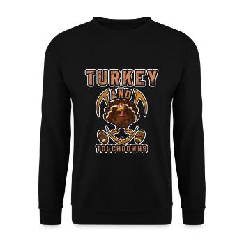 Rugby Turquie Touchdown Football Thanksgiving - Sweat-shirt Unisexe - noir - Devant - Alina (178cm) & Michal (187cm)