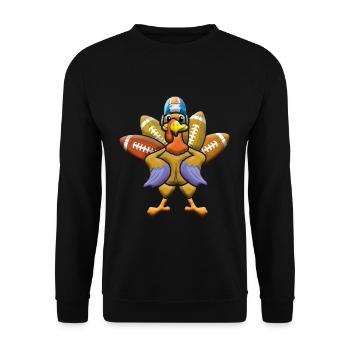 Rugby Turkey And Football Thanksgiving - Unisex Sweatshirt - black - Front - Alina (178cm) & Michal (187cm)