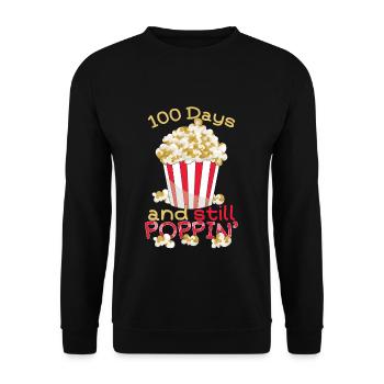 Lehrer Schüler 100. Tag 100 Tage Schule Pop - Unisex Pullover - Schwarz - Vorne - Alina (178cm) & Michal (187cm)