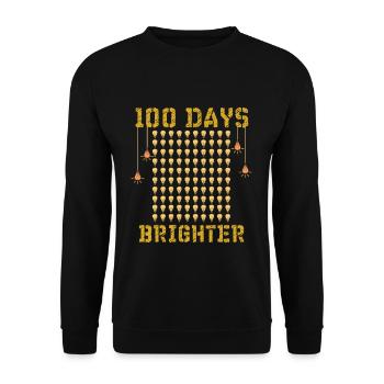 Étudiant 100e jours plus lumineux 100 jours d’école - Sweat-shirt Unisexe - noir - Devant - Alina (178cm) & Michal (187cm)