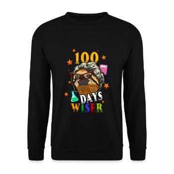 Student 100th Day Wiser Sloth 100 Days Of School - Unisex Sweatshirt - black - Front - Alina (178cm) & Michal (187cm)