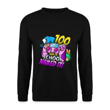 Jeu du 100e jour de l’élève cloué 100 jours d’école - Sweat-shirt Unisexe - noir - Devant - Alina (178cm) & Michal (187cm)