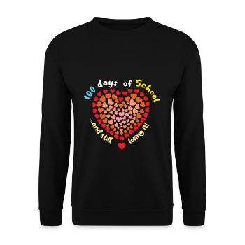 Lehrer Schüler 100. Tag Liebhaber 100 Tage Schule - Unisex Pullover - Schwarz - Vorne - Alina (178cm) & Michal (187cm)