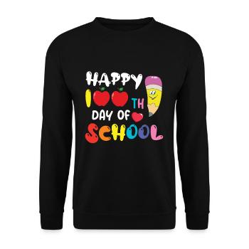 Mignon étudiant heureux 100e jour 100 jours d’école - Sweat-shirt Unisexe - noir - Devant - Alina (178cm) & Michal (187cm)