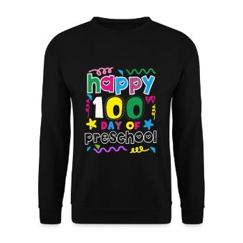 100e jour préscolaire Joyeux 100 jours d’école - Sweat-shirt Unisexe - noir - Devant - Alina (178cm) & Michal (187cm)