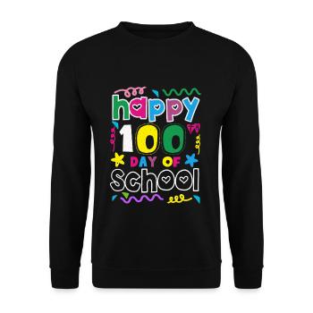 School 100th Day Happy 100 Days Of School - Unisex Sweatshirt - black - Front - Alina (178cm) & Michal (187cm)