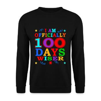 100th Day Wiser 100 Days Of School - Unisex Sweatshirt - black - Front - Alina (178cm) & Michal (187cm)