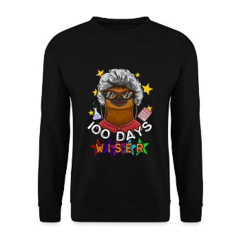 Student 100th Day Wiser 100 Days Of School - Unisex Sweatshirt - black - Front - Alina (178cm) & Michal (187cm)