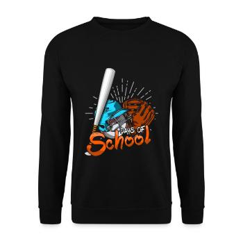 Ball Baseball Schüler 100. Tag 100 Tage Schule - Unisex Pullover - Schwarz - Vorne - Alina (178cm) & Michal (187cm)