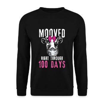 Lehrer Schüler 100. Tag Kuh 100 Tage Schule - Unisex Pullover - Schwarz - Vorne - Alina (178cm) & Michal (187cm)