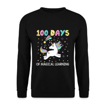 Magical 100th Day Of Magical 100 Days Of School - Unisex Sweatshirt - black - Front - Alina (178cm) & Michal (187cm)