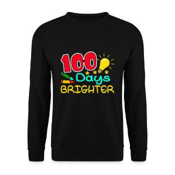 Élève 100e jour plus lumineux 100 jours d’école - Sweat-shirt Unisexe - noir - Devant - Alina (178cm) & Michal (187cm)