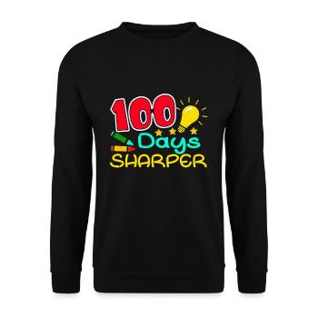 Étudiant 100e jour plus précis 100 jours d’école - Sweat-shirt Unisexe - noir - Devant - Alina (178cm) & Michal (187cm)