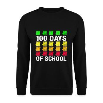 Stick Student 100. Tag 100 Tage Schule - Unisex Pullover - Schwarz - Vorne - Alina (178cm) & Michal (187cm)