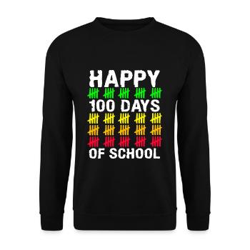 Stick Student Happy 100th Day 100 Days Of School - Unisex Sweatshirt - black - Front - Alina (178cm) & Michal (187cm)