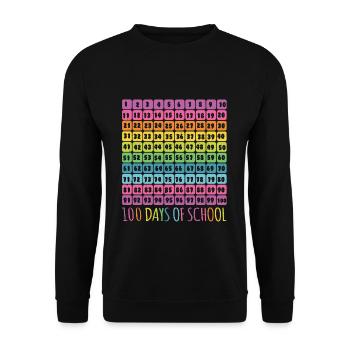 Anzahl Schüler 100. Tag 100 Tage Schule - Unisex Pullover - Schwarz - Vorne - Alina (178cm) & Michal (187cm)