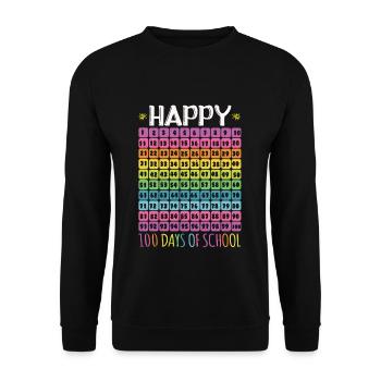 Anzahl Schüler Alles Gute 100. Tag 100 Tage Schule - Unisex Pullover - Schwarz - Vorne - Alina (178cm) & Michal (187cm)