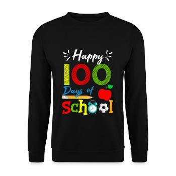 Un étudiant Apple heureux 100e jour 100 jours d’école - Sweat-shirt Unisexe - noir - Devant - Alina (178cm) & Michal (187cm)