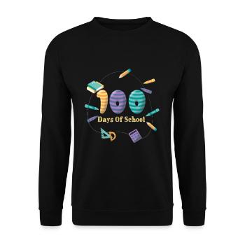 Lustiger Student 100. Tag 100 Tage Schule - Unisex Pullover - Schwarz - Vorne - Alina (178cm) & Michal (187cm)